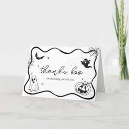 Tarjeta De Agradecimiento Whimsical Halloween Scribble Baby Shower