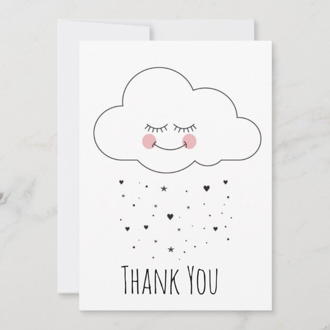 Tarjeta De Agradecimiento Whimsical Happy Cloud (Anverso)