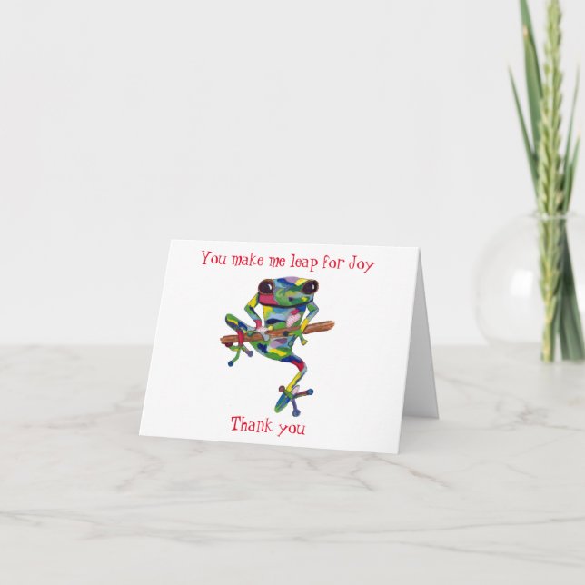 Tarjeta De Agradecimiento Whimsical Happy Frog (Anverso)