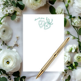 Tarjeta De Agradecimiento Whimsical Heart Locket Doodle Sketch PERSONALIZADO