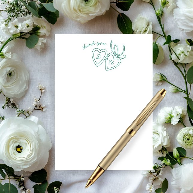 Tarjeta De Agradecimiento Whimsical Heart Locket Doodle Sketch PERSONALIZADO (Whimsical Heart Locket Doodle Sketch Modern CUSTOM Thank You Card
)