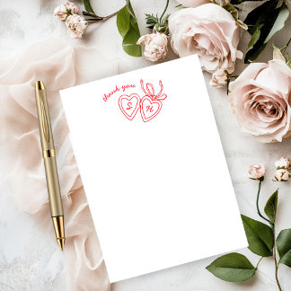 Tarjeta De Agradecimiento Whimsical Heart Locket Doodle Sketch PERSONALIZADO