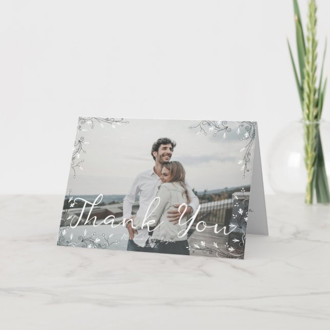 Tarjeta De Agradecimiento Whimsical Illustrated Modern Handwritten Script (Anverso)