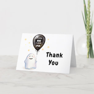 Tarjeta De Agradecimiento Whimsical Little Boo Balloon Baby Shower