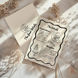 Tarjeta De Agradecimiento Whimsical Moon Wedding Details Enclosure Card