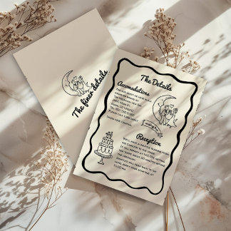 Tarjeta De Agradecimiento Whimsical Moon Wedding Details Enclosure Card