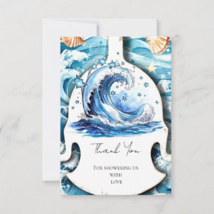 Tarjeta De Agradecimiento Whimsical Ocean Waves Baby Shower