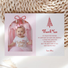 Tarjeta De Agradecimiento Whimsical Oh What Fun Girl 1st Birthday Photo