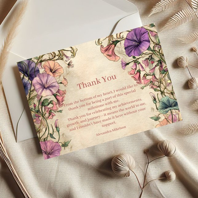 Tarjeta De Agradecimiento Whimsical Pastel Wildflower Sweet 16 (Subido por el creador)