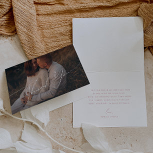 Tarjeta De Agradecimiento Whimsical Pink Font Follada Foto Baby Shower