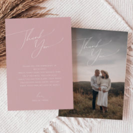 Tarjeta De Agradecimiento Whimsical Rosa foto vertical Baby Shower