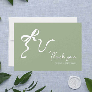 Tarjeta De Agradecimiento Whimsical Sage Green Boda