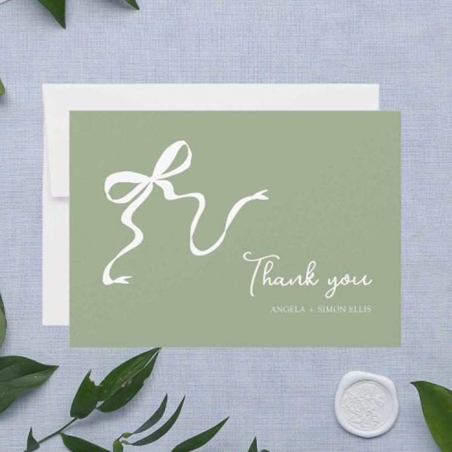 Tarjeta De Agradecimiento Whimsical Sage Green Boda (Subido por el creador)