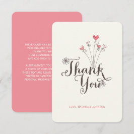 Tarjeta De Agradecimiento Whimsical Sweet Pink Cake Daisy Chica Primer cumpl