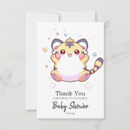 Tarjeta De Agradecimiento Whimsical Tiger Baby Shower