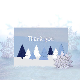 Tarjeta De Agradecimiento Whimsical Trees in Winter Thank You