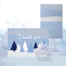 Tarjeta De Agradecimiento Whimsical Trees in Winter Thank You