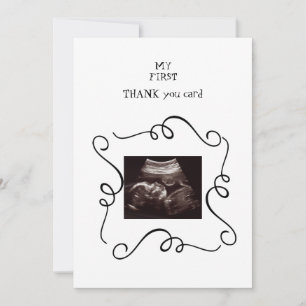 Tarjeta De Agradecimiento Whimsical Ultrasonido Rubor Gracias White