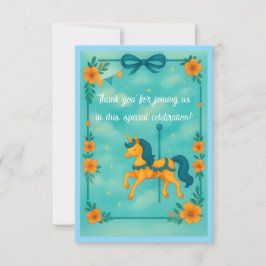 Tarjeta De Agradecimiento Whimsical Unicorn Baby Shower