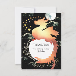 Tarjeta De Agradecimiento Whimsical Watercolor Dragon Birday