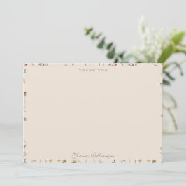 Tarjeta De Agradecimiento Whimsical Wildflower Floral Boho Baby Shower Name