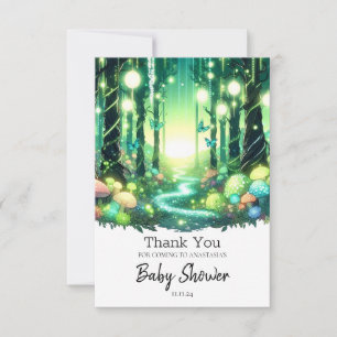 Tarjeta De Agradecimiento Whimsy Magical Enchanted Forest Baby Shower
