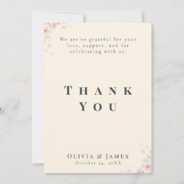 Tarjeta De Agradecimiento Whispered Petals Minimalist Elegant 