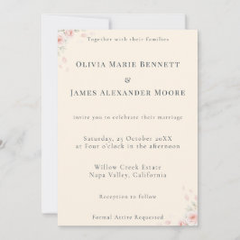 Tarjeta De Agradecimiento Whispered Petals Minimalist Wedding Invitation