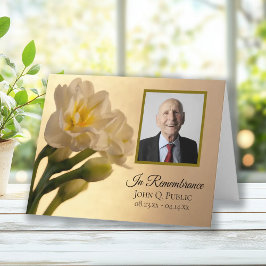 Tarjeta De Agradecimiento White Double Daffodils Compasión funeraria Gracias