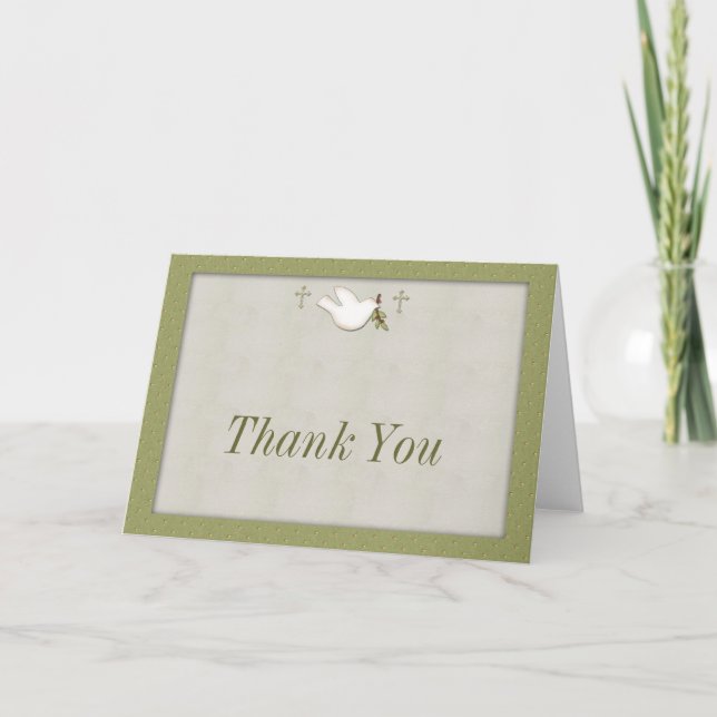Tarjeta De Agradecimiento White Dove Religioso Gracias (Anverso)