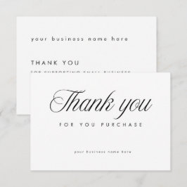 Tarjeta De Agradecimiento White Elegant Thank You Card Small Business 