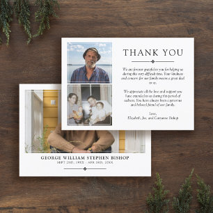 Tarjeta De Agradecimiento White Minimalista 3 Fotos Simpatía Gracias