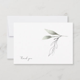 Tarjeta De Agradecimiento White Script Name Botanical Gracias