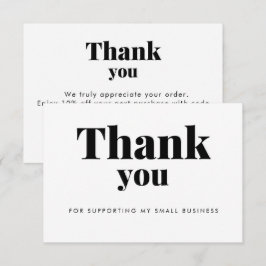 Tarjeta De Agradecimiento White Thank You Card Discount Code Logo