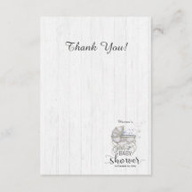 White Wood & Carriage Boy Baby Shower Gracias
