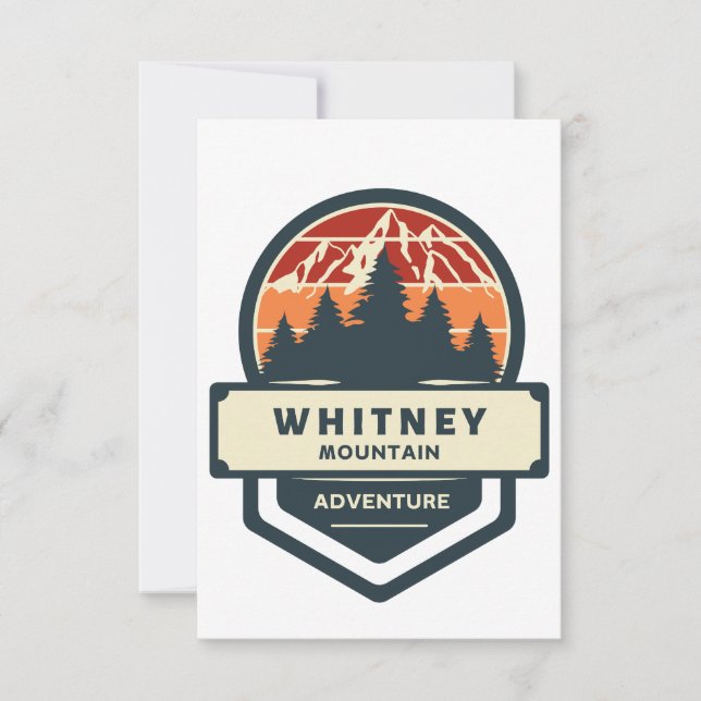 Tarjeta De Agradecimiento Whitney mountain peak climbing and hiking (Anverso)