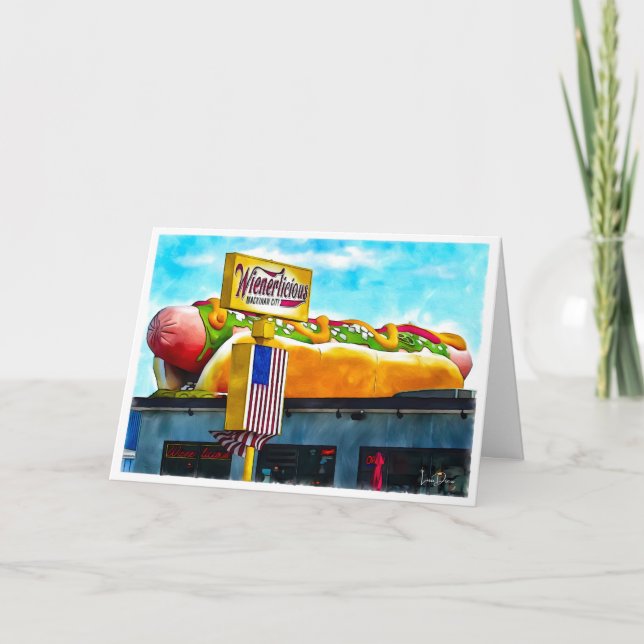 Tarjeta De Agradecimiento Wienerlicious Hot Dog Landmark Greeting Card (Anverso)