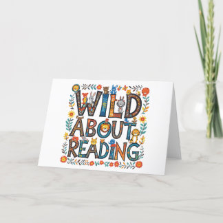 Tarjeta De Agradecimiento Wild About Read Cute Jungle Animals Book Lover