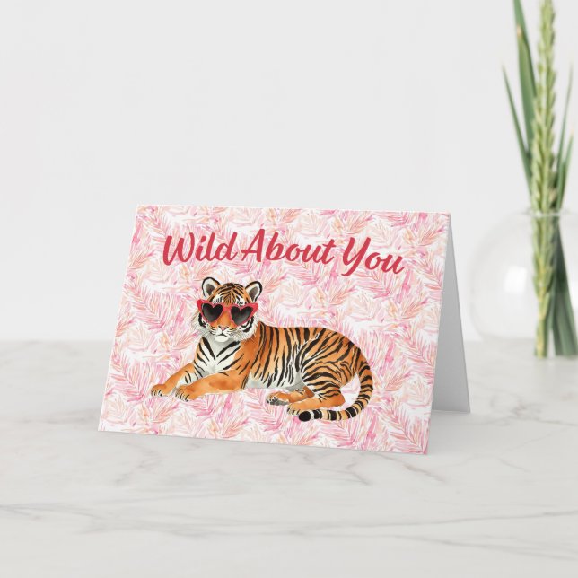 Tarjeta De Agradecimiento Wild About You Tiger Watercolor (Anverso)