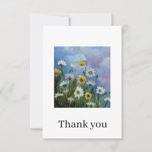 Tarjeta De Agradecimiento Wild daisies Thank you card (Anverso)