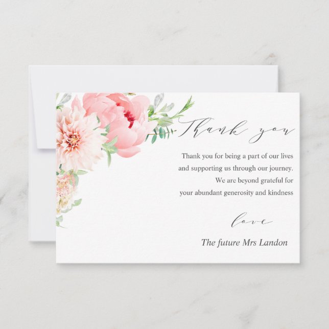 Tarjeta De Agradecimiento Wild Garden Dahlia Boda gracias (Anverso)