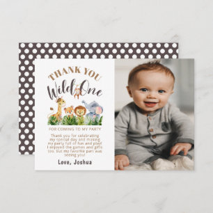 Tarjeta De Agradecimiento Wild One Birthday Photo Thank You Card