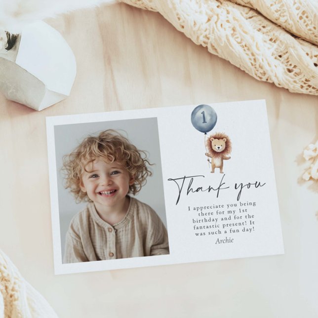 Tarjeta De Agradecimiento Wild One Boy First Birthday Gracias (Subido por el creador)