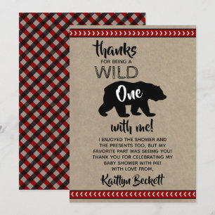 Tarjeta De Agradecimiento Wild One Boys Baby Shower