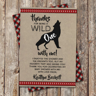 Tarjeta De Agradecimiento Wild One Boys Baby Shower