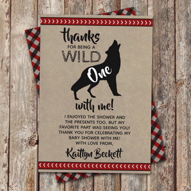 Tarjeta De Agradecimiento Wild One Boys Baby Shower (Subido por el creador)
