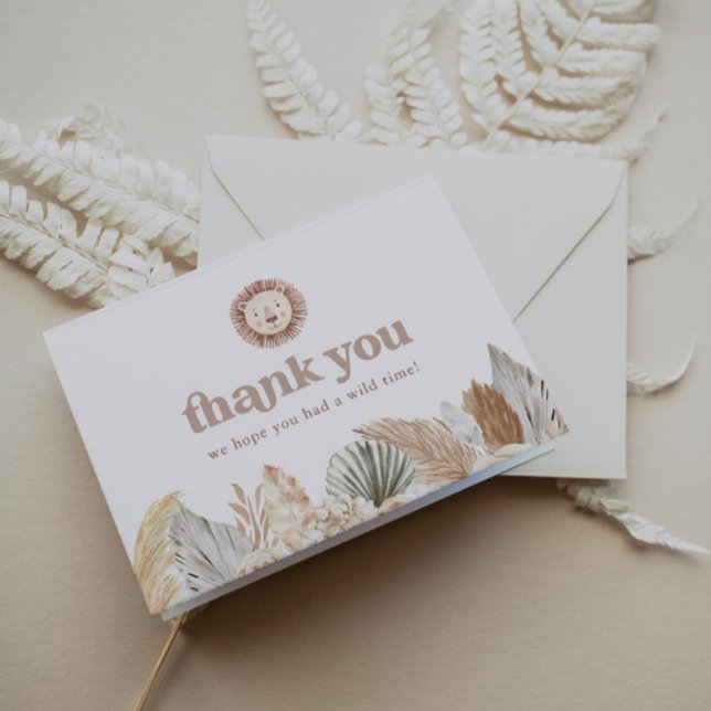 Tarjeta De Agradecimiento Wild One Lion Photo You Card (Zazzle Wild One Lion Photo Thank You Card)