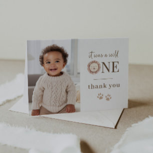 Tarjeta De Agradecimiento Wild One Lion Photo You Card