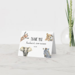 Tarjeta De Agradecimiento Wild One Safari Animals Baby Shower GRACIAS
