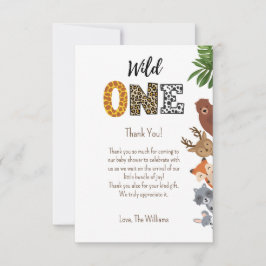 Tarjeta De Agradecimiento Wild One Safari baby ducha diaper raffle